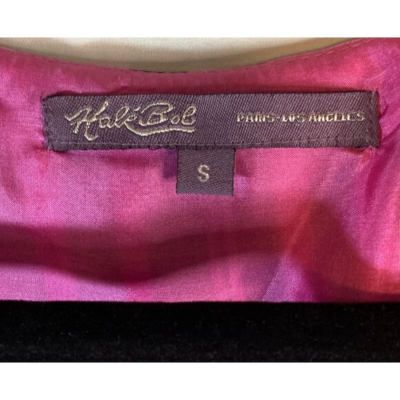 Hale Bob size Small Pink Silk Empire Waist Dress w/Black & White Pattern NWT - Picture 11 of 13